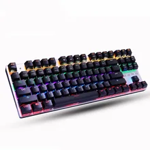Zero Mechanical Keyboard Anti-ghosting 87/104 LED Backlit Red Black Blue switch Wired Gaming keyboard Russian sticker for PC
