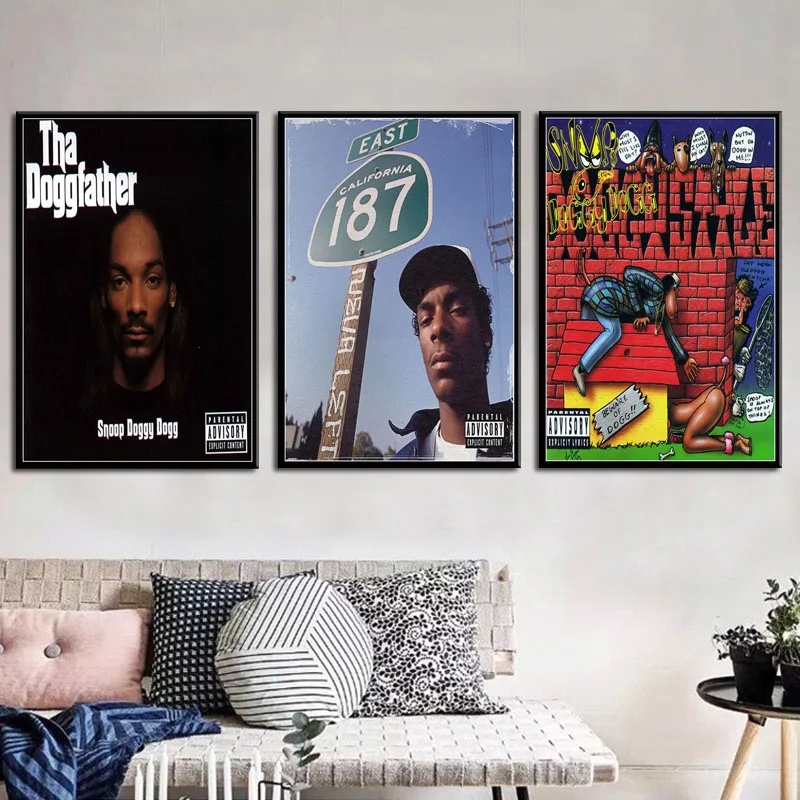 

P629 Snoop Dogg Doggystyle Tha Doggfather Neva Left Hot Albums Music Rap Hip Hop Art Painting Silk Canvas Poster Wall Home Decor