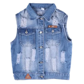 

2020 New Fashion Ripped Casual Women's Jeans Vest Slim Denim Vest Female Sleeveless Jacket Waistcoat Pockets Tops High Quality