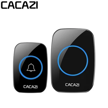 

CACAZI LED Smart Doorbell Waterproof 300M Remote Mini Wireless Door Bell 38 Chimes 20-85dB Door Ring