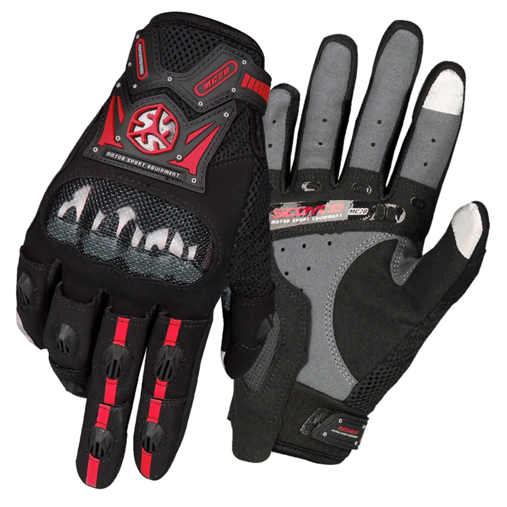 

SCOYCO MC20 Reinforced Motorcycle Gloves Ventilate Warm Anti-skid Full Finger Reflective Touch Screen Motor-racing Gloves