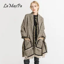 ¡Nuevo diseño de LaMaxPa! bufanda de Invierno para mujer, chales de Pashmina de lana con borla de bolsillo, abrigo largo y Warps Fular clásico
