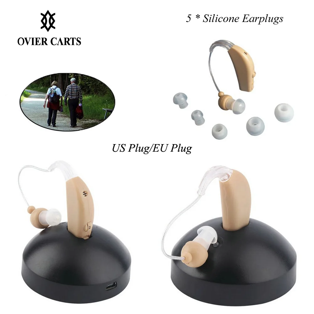 1Pc Rechargeable Hearing Aid Mini Size Sound Voice Amplifier Behind The