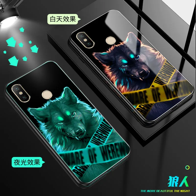 Светящийся стеклянный чехол для Xiaomi Mi 9 A3 Lite CC9 E задняя крышка se mix 2S redmi note 8 7 K20 pro