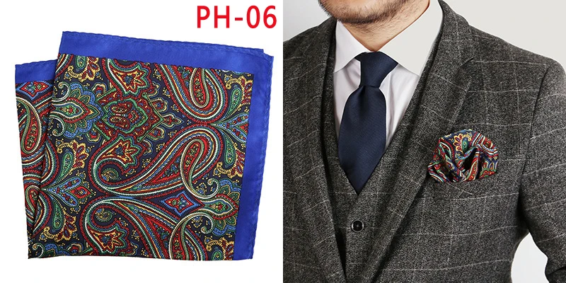Новый отличительный 32x32 см большой платок человек Пейсли печати точка карман квадратный для мужчин Цветочные Повседневные Hankies свадебные
