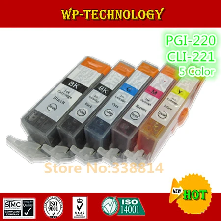 

compatible ink cartridges  suit for PGI220 CLI221 ,suit for Canon IP3600 IP3680 IP4600 IP4680 MP540/545/620/630/638 ,5 color