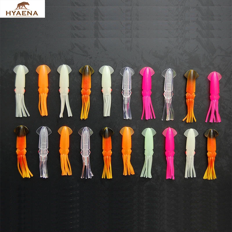 

Hyaena 7.5cm-18cm Mixed Color Sea Fishing Soft Big Squid Octopus Bait Lure Big Game Fishing Artificial Bait fishing accessories