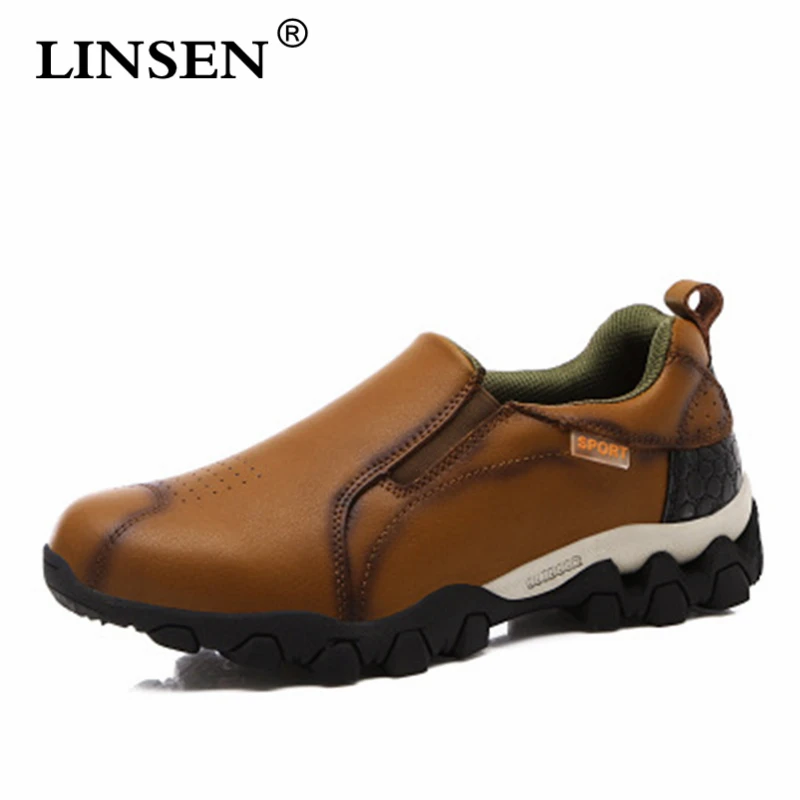 Men casual breathable Cross-country work safety shoes summer Cowhide Waterproof skid-proof Protective shoes Outdoor Men's shoes