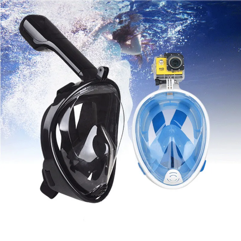 

Full Face Snorkel Mask,Panoramic View Underwater Diving Mask,Free Breath Snorkel Set with Anti-fog Anti-leak for Kids and Adults