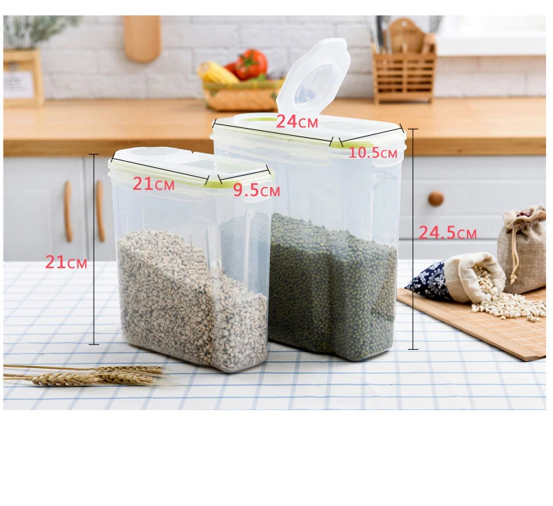 Kitchen Transparent Storage Box Grains Beans Storage Contain Sealed Home Organizer Food Container Refrigerator Storage box