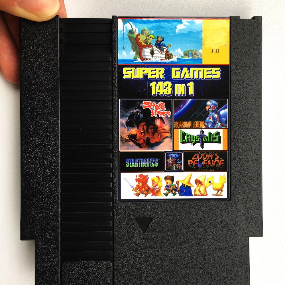 

143 In 1 72 pins 8 bit Game card with game Fantasy 1 2 3/Moro Bros 1 2 3 Contra Little Samson/Tetris1 2/Star War/Turtles1