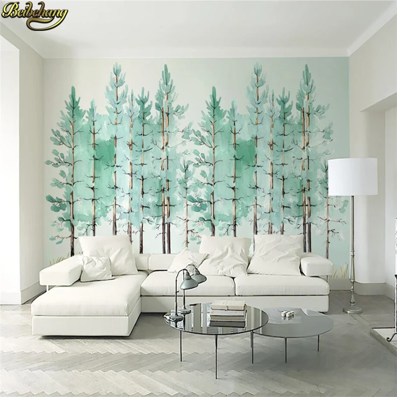 

beibehang Nordic forest Photo Wallpaper 3D Landscape Mural Living Room Bedroom TV Sofa Backdrop Wall paper Covering home decor