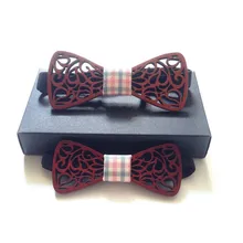 Дизайн мужской резной галстук-бабочка набор деревянных Галстуки бабочка Свадебный деловой костюм деревянный галстук-бабочка Галстуки Hankies отец и мужские галстуки