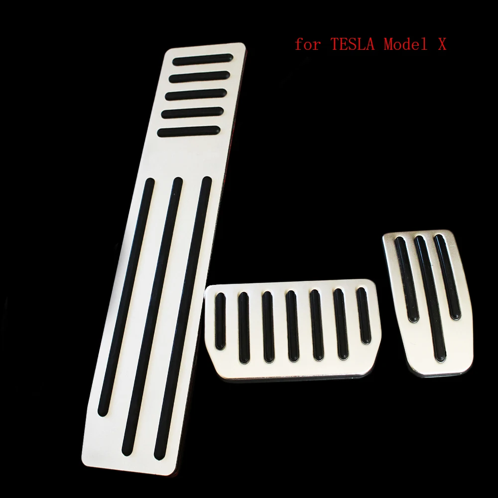 3pcs Aluminium alloy Accelerator Foot Rest Modified Pedal Pad for TESLA Model X Car Styling Decoration Accessory Plate | Автомобили и