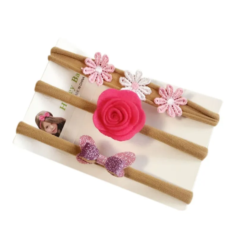 

3pcs/Set Baby Flower Hair Accessories New Children Hairband Baby Headdress Bow Chiffon Headband Suit Fashion Headwear
