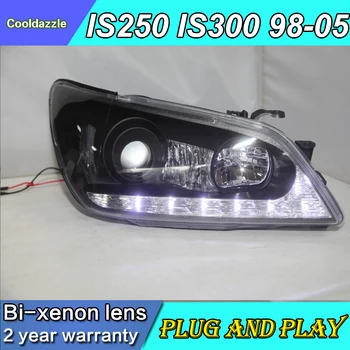 

1998 2000 2001 2002 2003 2004 2005 Year LED Headlights Projector Lens Black Housing For Lexus IS200 IS300 Head Lamp Front light