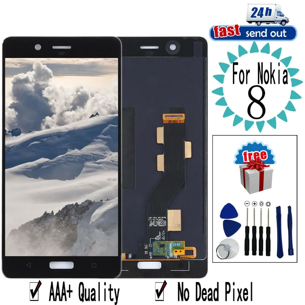ЖК дисплей 5 3 дюймов для Nokia 8 N8 TA 1012 1004 1052 сенсорный экран с дигитайзером в сборе