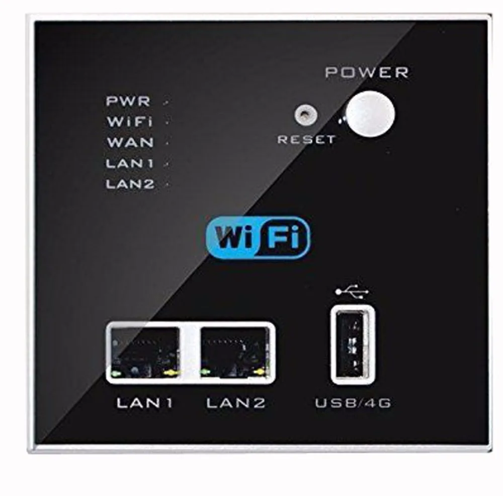 Q13434 Wall Embedded Wireless AP Router 3G/4G Wireless Wifi Computer USB Charge Black