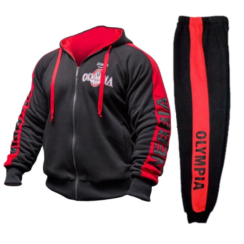 

Autumn Men Sport Suit Zip Up Hooded Jacket Coat Sweatshirts+pant Casual Running Jogging Fitness Workout Set Sportswear Tracksuit