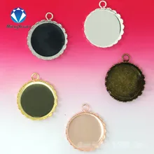 10pcs Fit Inner 15/20/25mm Welding Crown Sharp Round Brass Glass Cabochon Base Cameo Setting DIY Pendant Tray Wholesale