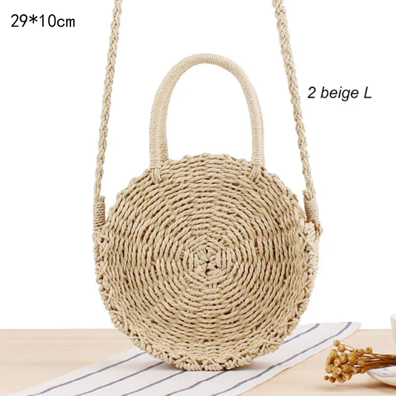 2022 Women Straw Bags Round Woven Handmade Ladies Design Summer Beach Circle Bohemia Rattan Cross Body Shoulder Bag New Fashion 