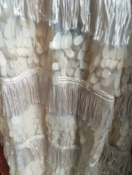

Latest sequins lace fabric african french net lace mesh lace fabric for dress. .LZH50