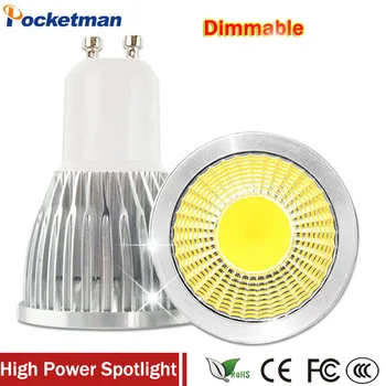 

LED Spotlight GU10 COB Dimmable led bulb 7W 10W 15W Warm White / white 85-265V Ultra Bright GU 10 Bulbs Free shipping 1PCS