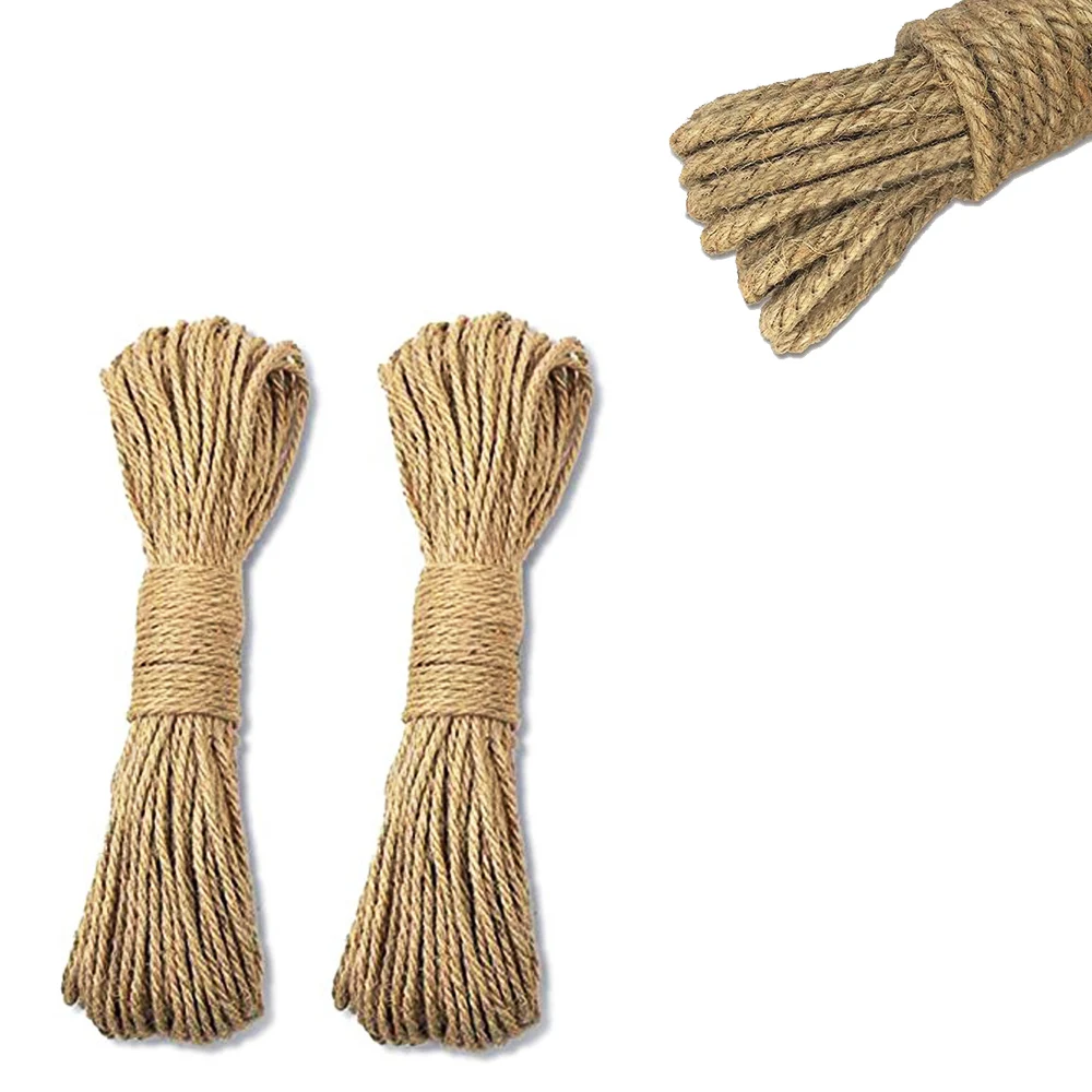 

4MM x 100Meters Jute Rope Natural Strong Hemp Rope Cord Jute Twine for Arts Crafts DIY Decoration Gift Wrapping