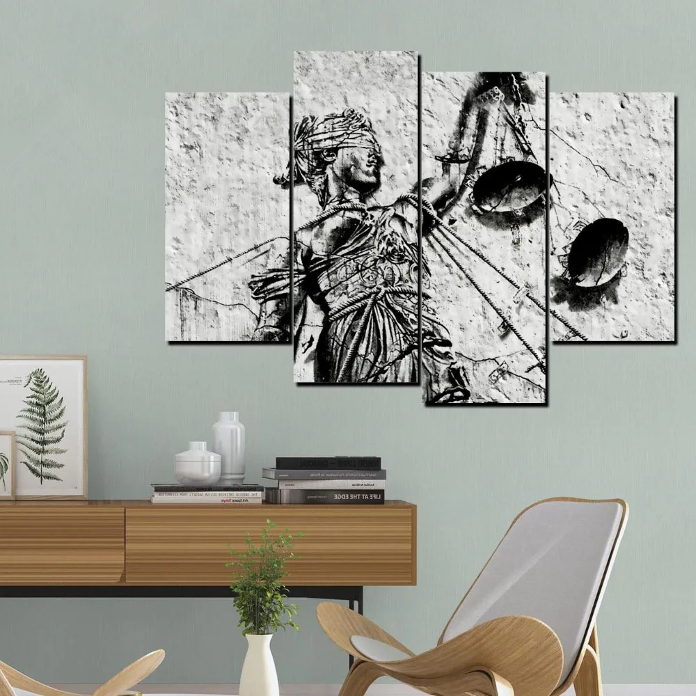 

Canvas Painting Modern Wall Art Poster Balance Scale For Legal Justice For Living Room Home Decor