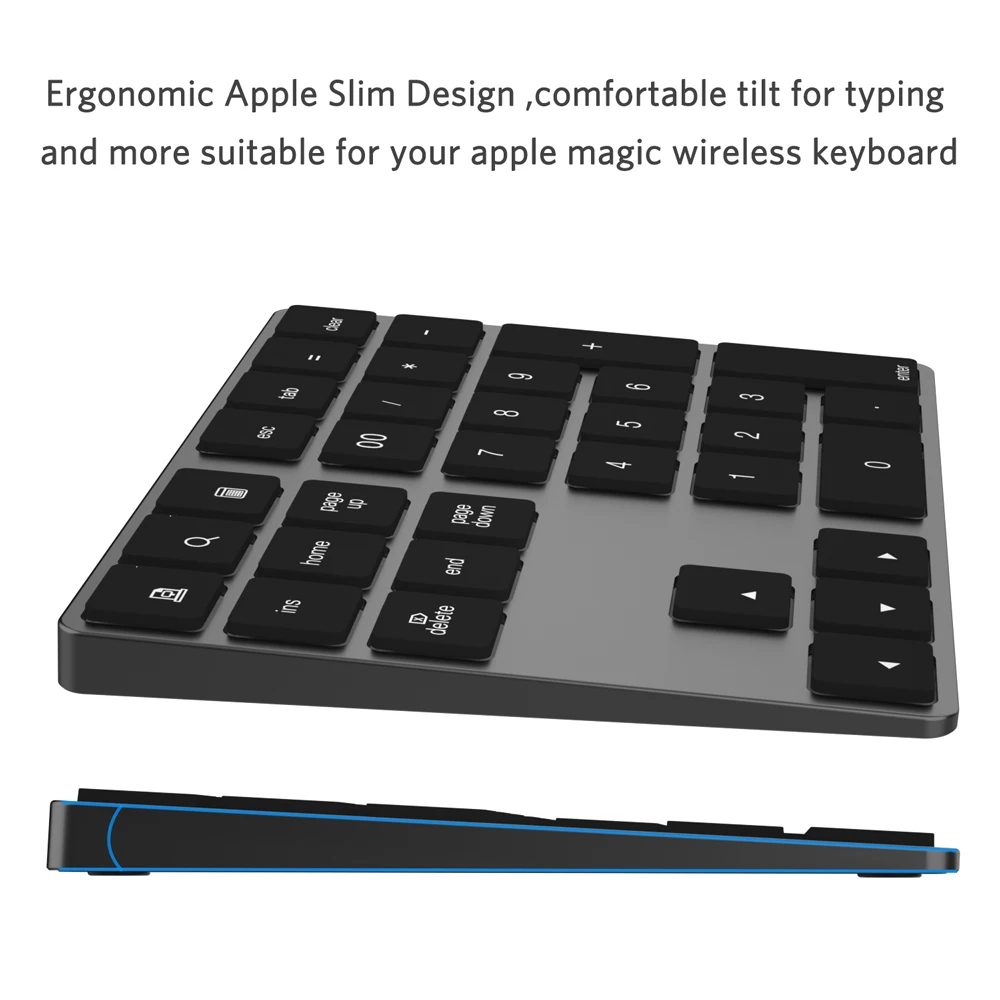 Мини-клавиатура алюминиевая беспроводная цифровая клавиатура BT Pad 34 клавиши внешний номер клавиатура ярлык BT беспроводная клавиатура