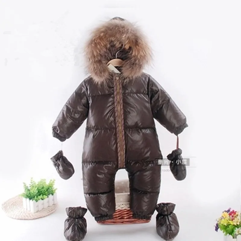 

Winter Overalls Baby Coat Duck Down Jumpsuit Snowsuit Outerwear Warm Boy Romper Snow Wear Children Clothes Girl Parka Fur Outfit