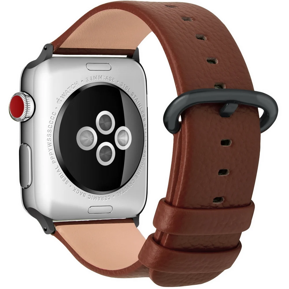 Высококачественный ремешок для часов из натуральной кожи кожаный iWatch браслет Apple