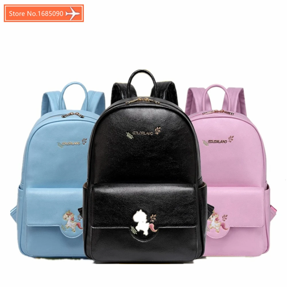 

Colorland Pu leather baby travel mummy maternity changing Nappy diaper tote bag backpack orgenizer Bags bolsa maternidad