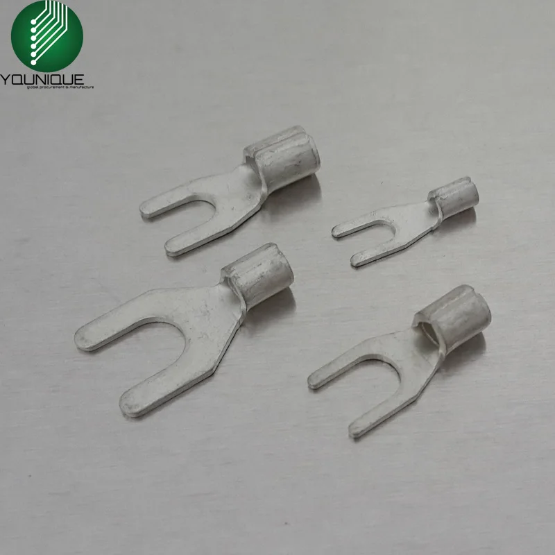 Uninsulated Spade Terminal Block Connector Electrical Furcate End Fork