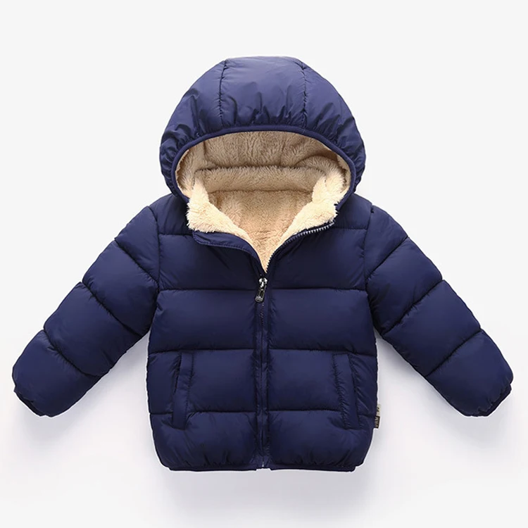 

Baby Boys Girls Winter Coat 1-4Yrs Kids Padding Velvet Warm Jackets Removed Hooded Cotton Padded Outerwear Children Clothing