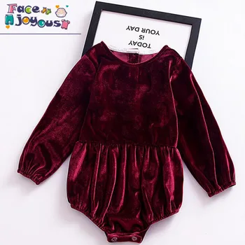 

2020 Newborn Baby Girl Spring Clothes Soft Velvet Long Sleeve Baby Rompers Infant Baby Girl Clothing Set Jumpsuits