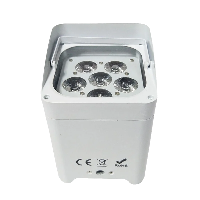 Беспроводная Wifi Uplights RGBWA UV 6*18 Вт Батарея Работает беспроводной DMX светодиодная подсветка эффект DJ Up огни для свадеб с дистанционным управлением - Цвет: Белый