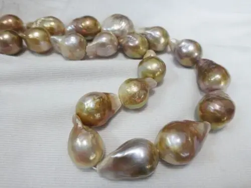 

Miss charm Jew839 HUGE 18MM NATURAL Aus. SOUTH SEA GENUINE GOLD LAVENDER NUCLEAR PEARL NECKLACE