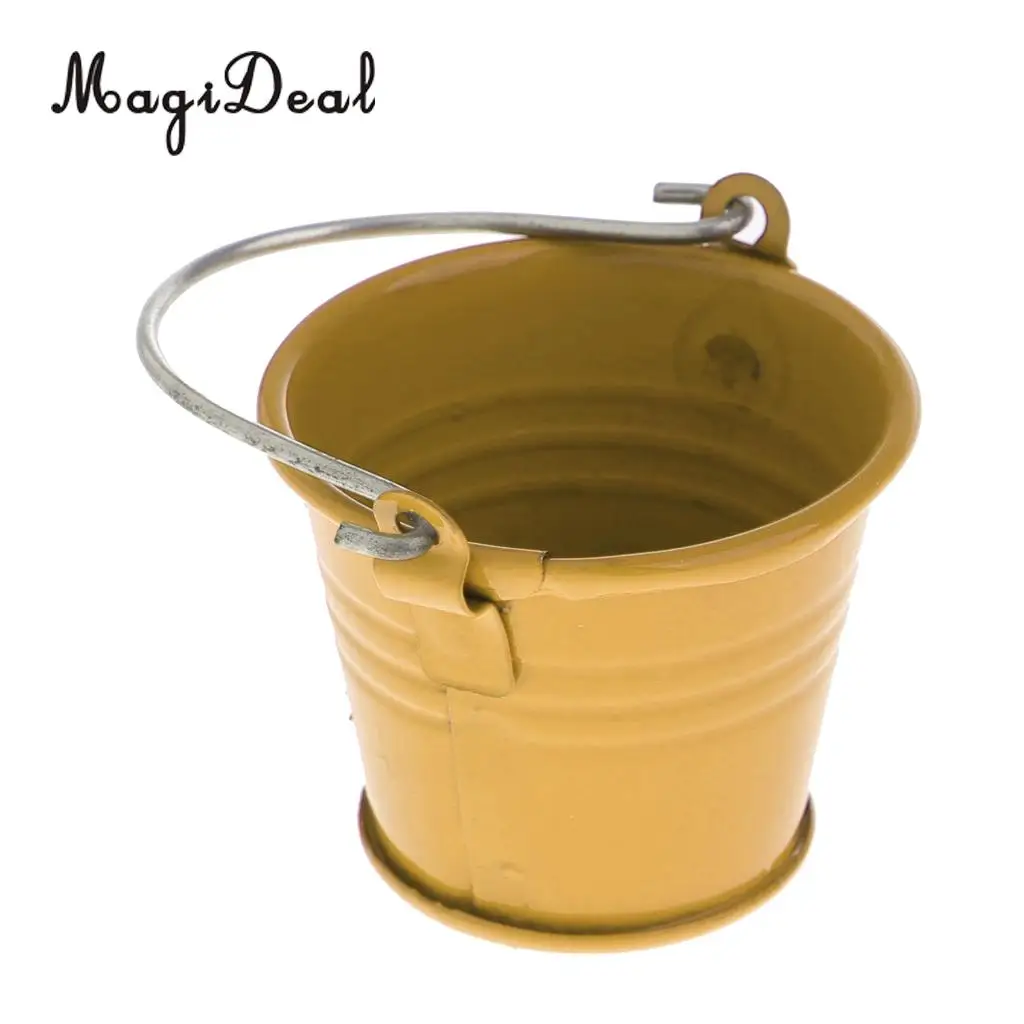 New Arrival 1/12 Scale Dollhouse Miniature Kitchen Garden Water Bucket Pail Furniture Decoration Accessory 7Colors