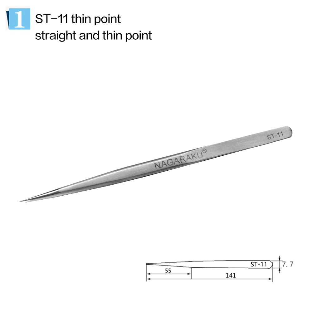 NAGARAKU Eyelash Extension Tweezers Professional Accurate Volume Classical Stainless Steel Makeup eyelash tweezers