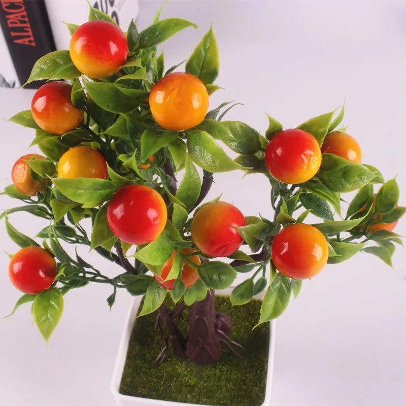Artificial Emulate Bonsai Simulation Decorative Artificial Flowers Fake berry Pot Plants Ornaments Home Decor (3)