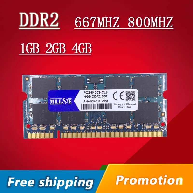 

MLLSE 1gb 2gb 4gb DDR2 667 800 667mhz 800mhz PC2-5300 PC2-6400 1g 2g sodimm so-dimm sdram Memory Ram Memoria For Laptop Notebook