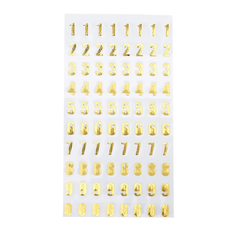 

1pc 9.5X17.5cm Silver/Gold Color Digital Letter Numbers Decorative Sticker For Scrapbooking DIY Crafts Stationery Stickers