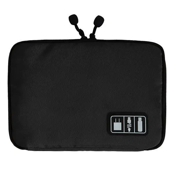 Электронные аксессуары, дорожная сумка, нейлоновая мужская дорожная сумка, органайзер для даты, sd-карты, USB кабель, сумка для цифрового устройства - Цвет: Black