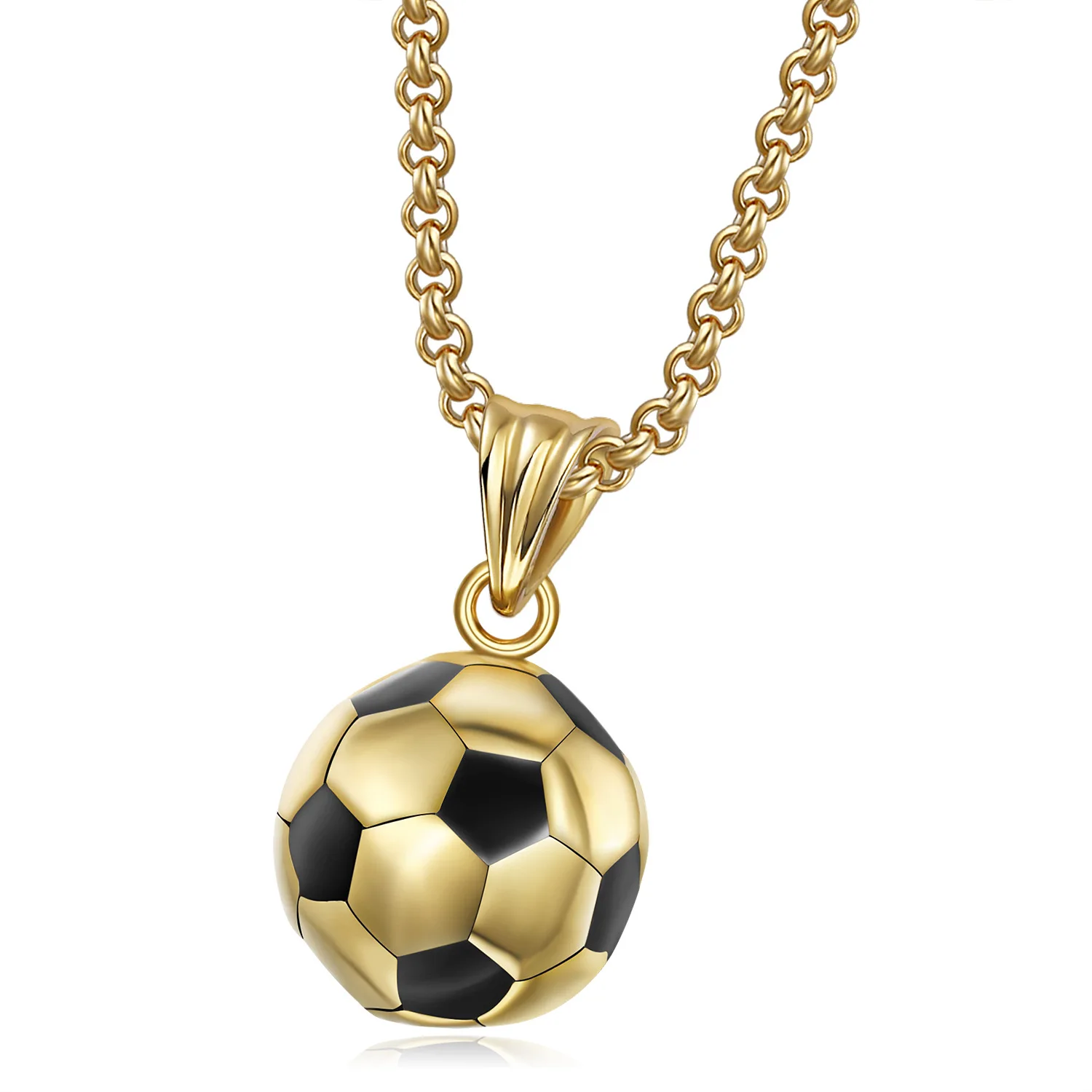 

Football Link Chain Soccer Charm Necklace Pendant Gold Color Sport Ball Jewelry Men Boy Gift Pendant Necklace