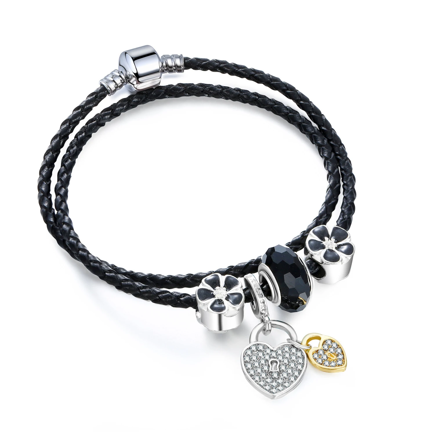 Браслет pandora для женщин античный серебристый с цепочкой из кожи|bracelets for|bracelets for