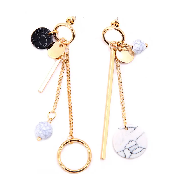 Long Style Earring And Stylish Female Asymmetrical Earrings Long Style Earring And Stylish Female Asymmetrical Earrings Circle Pearl Tel Are Party Personality