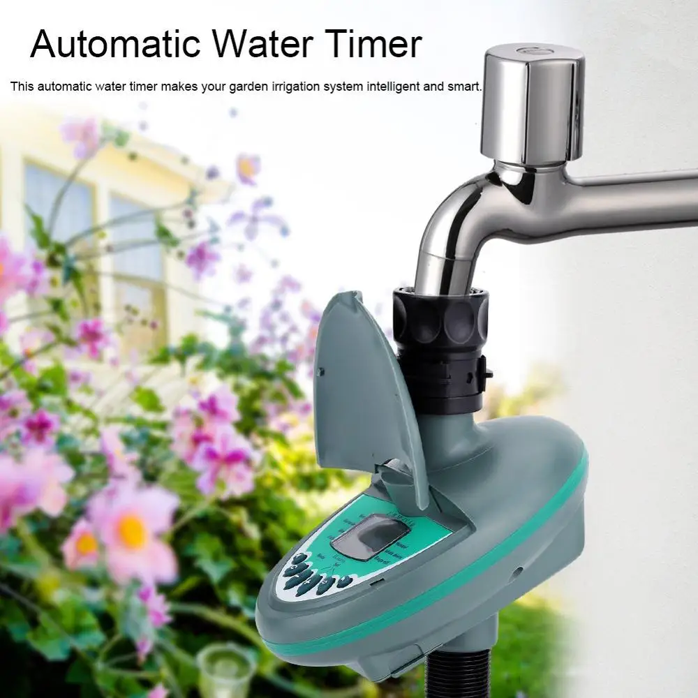 

Plant Watering Irrigation Kit with Drip Irrigation Timer Controller,Garden Automatic Watering Timer with LCD Display -15m 15Drip