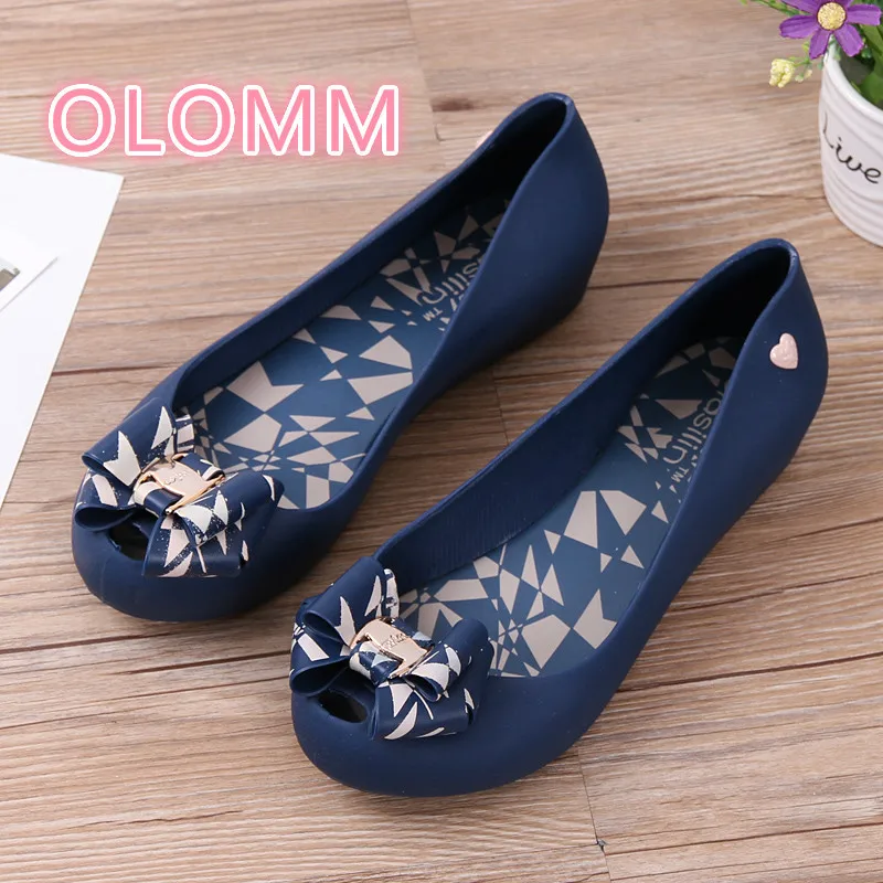 

Jelly Shoes Fishmouth Plastic Sandals Butterfly-knotted Flat-soled Waterproof and Slip-proof Beach Shoes
