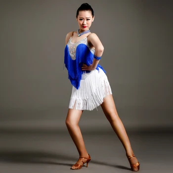 

New style latin dance costumes senior sexy spandex tassel latin dance dress for women latin dance dresses GB008